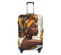 GFLFMXZW Copertura per bagagli da donna africana, alla moda, lavabile, elasticizzata, antigraffio, per bagagli da viaggio da 45,7 a 78,7 cm, Nero , M