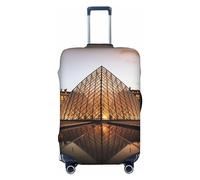 GFLFMXZW Copertura per bagagli da viaggio Museo del Louvre a Parigi, per valigie alla moda, adatta per bagagli da 45,7 a 81,3 cm, Nero , L