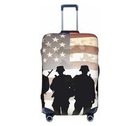 GFLFMXZW Copertura per bagagli da viaggio per il giorno delle forze armate americane, per valigie alla moda, adatta per bagagli da 45,7 a 81,3 cm, Nero , M