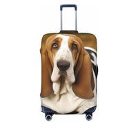 GFLFMXZW Copertura per valigie da viaggio Basset Hound, alla moda, adatta per bagagli da 45,7 a 81,3 cm, Nero , XL