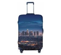 GFLFMXZW Copertura per valigie da viaggio con skyline di Los Angeles, alla moda, adatta per bagagli da 45,7 a 81,3 cm, Nero , M