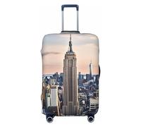 GFLFMXZW Copertura per valigie da viaggio Empire State Building, alla moda, adatta per bagagli da 45,7 a 81,3 cm, Nero , L