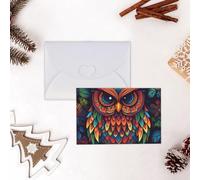 GFLFMXZW Divertente biglietto di San Valentino colorato gufo modello biglietti di auguri vuoti con buste biglietto di compleanno biglietto di nozze biglietto simpatia pensare a te carta