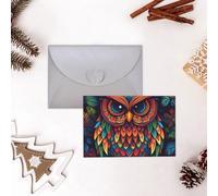 GFLFMXZW Divertente biglietto di San Valentino colorato gufo modello biglietti di auguri vuoti con buste biglietto di compleanno biglietto di nozze biglietto simpatia pensare a te carta