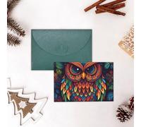 GFLFMXZW Divertente biglietto di San Valentino colorato gufo modello biglietti di auguri vuoti con buste biglietto di compleanno biglietto di nozze biglietto simpatia pensare a te carta