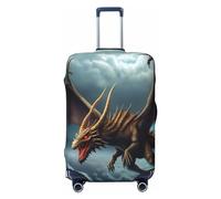 GFLFMXZW Flying Dragon, elegante copertura per valigia, lavabile, elasticizzata, antigraffio, per bagagli da viaggio da 45,7 a 78,7 cm, Nero , S