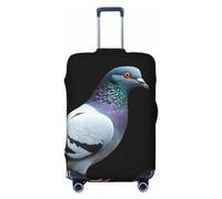 GFLFMXZW Pigeon - Copertura per valigia, elegante, lavabile, elasticizzata, antigraffio, per bagagli da viaggio da 45,7 a 78,7 cm, Nero , S