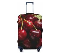 GFLFMXZW Red Cherry - Copertura per bagagli elegante, lavabile, elasticizzata, antigraffio, per bagagli da viaggio da 45,7 a 78,7 cm, Nero , L
