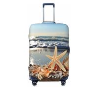 GFLFMXZW Seashells on the Beach - Copertura per bagagli elegante, lavabile, elasticizzata, antigraffio, per bagagli da 45,7 a 78,7 cm, Nero , XL