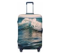 GFLFMXZW Seaside Water Wave - Copertura per bagagli elegante, lavabile, elasticizzata, antigraffio, per bagagli da viaggio da 45,7 a 78,7 cm, Nero , M