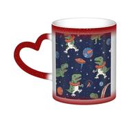 GFLFMXZW Tazza che cambia colore divertente astronauta dinosauro razzo tazza da caffè tazze da caffè in ceramica tazza da caffè tazza magica tazza da tè magica