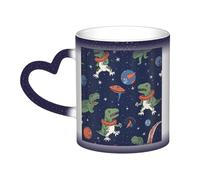 GFLFMXZW Tazza che cambia colore divertente astronauta dinosauro razzo tazza da caffè tazze da caffè in ceramica tazza da caffè tazza magica tazza da tè magica