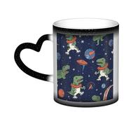 GFLFMXZW Tazza che cambia colore divertente astronauta dinosauro razzo tazza da caffè tazze da caffè in ceramica tazza da caffè tazza magica tazza da tè magica