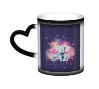 GFLFMXZW Tazza che cambia colore elefante spruzza amore tazza di caffè tazze di caffè tazza di caffè tazza creativa tazza di caffè tazza magica tazza di tè magico