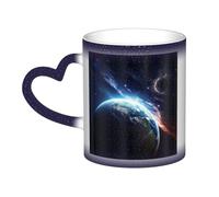 GFLFMXZW Tazza che cambia colore tazza spaziale pianeta terra tazza da caffè in ceramica tazze da caffè tazza creativa tazza magica tazza da tè magica