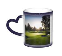 GFLFMXZW Tazza da caffè in ceramica con campo da golf che cambia colore tazza creativa tazza magica tazza da tè magica