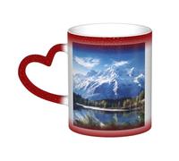 GFLFMXZW Tazza da caffè in ceramica con montagne innevate che cambiano colore, tazze da caffè creative, tazze magiche da tè magiche