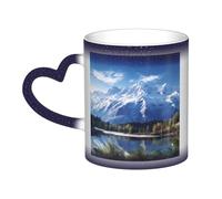 GFLFMXZW Tazza da caffè in ceramica con montagne innevate che cambiano colore, tazze da caffè creative, tazze magiche da tè magiche