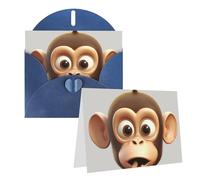 GFLFMXZW The Silent Monkey - Biglietti di auguri vuoti con buste, set di biglietti di ringraziamento per tutte le occasioni, 10,2 x 15,2 cm