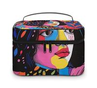GFLFMXZW Trousse da viaggio per cosmetici da donna, minimalista e strana, borsa per il trucco, grande, organizer per trucchi, minimalista e strana, 25 x 18 x 15 cm, borsa per cosmetici