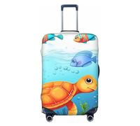 GFLFMXZW Turtle and Fish - Copertura per bagagli elegante, lavabile, elasticizzata, antigraffio, per bagagli da 45,7 a 78,7 cm, Nero , S