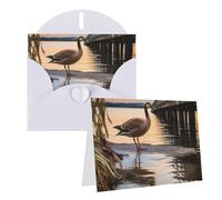 GFLFMXZW Wild Goose by the Bridge, biglietti di auguri vuoti con buste, set di biglietti di ringraziamento per tutte le occasioni, 10,2 x 15,2 cm