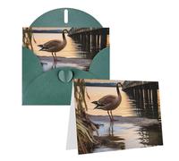 GFLFMXZW Wild Goose by the Bridge, biglietti di auguri vuoti con buste, set di biglietti di ringraziamento per tutte le occasioni, 10,2 x 15,2 cm