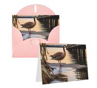 GFLFMXZW Wild Goose by the Bridge, biglietti di auguri vuoti con buste, set di biglietti di ringraziamento per tutte le occasioni, 10,2 x 15,2 cm