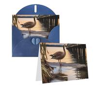 GFLFMXZW Wild Goose by the Bridge, biglietti di auguri vuoti con buste, set di biglietti di ringraziamento per tutte le occasioni, 10,2 x 15,2 cm