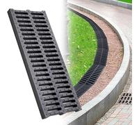 GFLPSQIA piovana scolo canaletta Griglia di Scarico A Pavimento Antiscivolo di Altezza 2 2,5 3 4 5 Cm, Copertura per Trincea Rettangolare per Prato/Cortile/fabbriche(W 30cm x H 4cm)