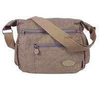 GFM® Borsa a tracolla da donna in nylon impermeabile, da viaggio, vacanze, spiaggia, uso occasionale - S1-beige (NCB-1503-TR)