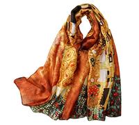 GFM® - mix di seta - Sciarpa estiva basata sulla pittura - (VSLK) - VSLK-Klimt - Il bacio