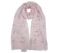 GFM Sciarpa con stampa gatti (CTSCF-A), CT-21-BGLB-Bebe Rosa