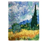 GFM® Sciarpa estiva basata sulla pittura di seta VSLK-Van Gogh-Campo di grano