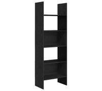 GFMGUEMV Libreria in legno nero, effetto rovere, 60 x 35 x 180 cm, con molti ripiani per libri e decorazioni, design moderno per soggiorno, studio, ufficio