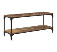 GFMGUEMV Mobile TV rustico in legno composito e ferro, 100 x 33 x 41 cm, credenza autoportante con telaio in ferro e ripiani in legno, per soggiorno e ufficio, versatile