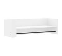 GFMGUEMV Scaffale da parete bianco, 100 x 35 x 30,5 cm, in legno, con asta per appendere chiavi e borse, montaggio a parete salvaspazio, superficie di facile manutenzione, due opzioni di montaggio