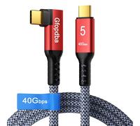 Gfopdba Cavo di supporto per fotocamera USB-C ad angolo retto Thunderbolt 5 3 m, supporta 40 Gbps, 240 W PD, 8 K a 60 Hz, 4 K a 144 Hz per Thunderbolt 4, iPhone 16, USB4, Canon, Sony, Nikon, serie