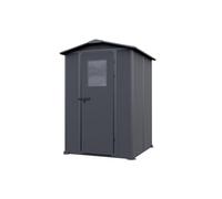 GFP Primeyard Casetta da giardino in plastica 129x129x198 cm antracite | Armadio da esterno per attrezzi - Struttura robusta in polipropilene - Resistenza del tetto ai carichi: circa. 75 kg/m²