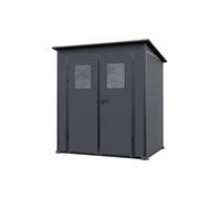 GFP Primeyard Casetta da giardino in plastica 176x129x199 cm antracite | Armadio da esterno per attrezzi - Struttura robusta in polipropilene - Resistenza del tetto ai carichi: circa. 75 kg/m²