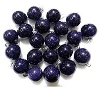 Gfsdjalkj 24pcs Natural Gem Stone Aventurine Quartz Quartz Crystal Lapis Tiger Eye Turchese Ball Charms Pendente for Gioielli Fai da Te Collana (Metal Color : No.16)