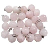 Gfsdjalkj 24pcs Natural Gem Stone Quartz Crystal Turchese Tiger Eye Ball Charms Charms Adatto for Gioielli Fai da Te Fabbricazione Accessori for Collana (Metal Color : No.14)