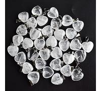 Gfsdjalkj 50 pz/Lotto 16mm Pietra Naturale in Pietra Bianca ciondoli Cuore di Cristallo for la Fabbricazione dei Gioielli