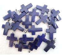 Gfsdjalkj 50pcs Natural Gem Stone Quartz Crystal Tiger Eye Opal Lapis Turquoise Cross Pendant for Gioielli Fai da Te Making Collane Accessori (Metal Color : No.22)