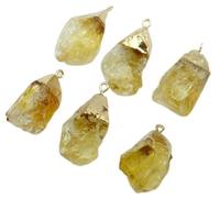Gfsdjalkj 8 Pezzi Natural Gem Stone Citrino Ciondolo Argento Placcato Forma Irregolare di Forma Irregolare for Fai da Te Accessori for collane for Gioielli (Metal Color : No.1)