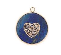 Gfsdjalkj Lapis Lazuli Pendente in Pietra for la creazione di Gioielli Facendo Fai da Te Albero Cuore pesch Stella Rotonda Goccia d'Acqua Collana Accessori Pendente Artigianato Fatto a Mano