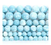 Gfsdjalkj Perline in pietra naturale Larimar rotonde sfuse per la creazione di gioielli cucito braccialetto fai da te 4-12 mm artigianato fatto a mano (diametro articolo: 6 mm circa 63 pezzi)