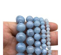 Gfsdjalkj Pietra Naturale Blu Giallo Gialle Perline Rotonde Perline sfuse for Gioielli Facendo 15 "39cm 4 6 8 10 12mm Fai da Te Collana del Braccialetto Artigianato Fatto a Mano