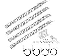 GFTIME Bruciatori universali da 36,7 a 51 cm, per Charbroil, Napoleon, Landmann, Enders, Barbecook, Tepro, Taino, Proficook, Regolabile in acciaio inox per barbecue a gas, accessori da 4 pezzi