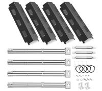 GFTIME Kit Barbecue Pezzi di Ricambio Bruciatore a Gas Barbecue e Piastra BBQ Diffusore di Calore e Barbecue a Gas Cross Tube per Charbroil 463420507, 463420509, 463460708, 463460710 Griglie